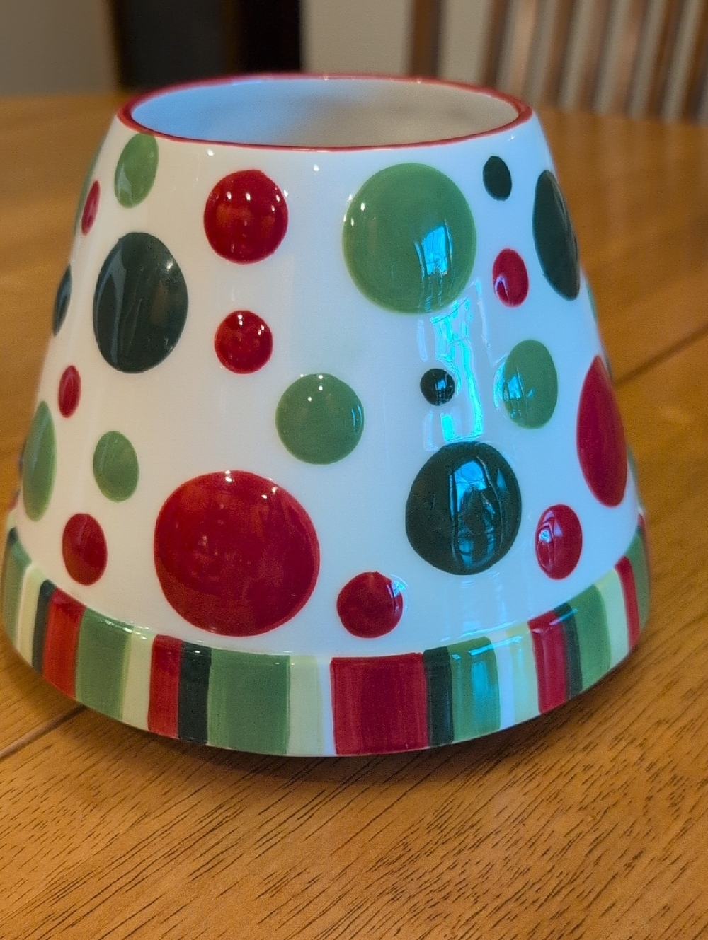 Yankee Candle Ceramic Polka Dot Candle Shade in Red, Green and White